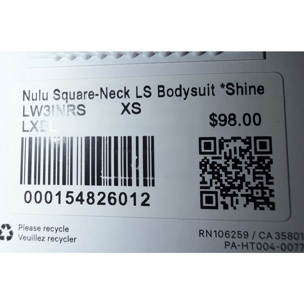 LULULEMON WUNDERMOST SQUARE-NECK BODYSUIT BLACK SHINE COLOR SIZE X-SMALL NWT - Picture 7 of 10